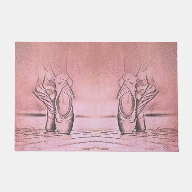 Klassisches Ballett Feminine Rosa Tänzerschuhe Fußmatte (Vorderseite)