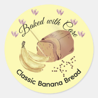 Klassisches Bananenbrot Backwarenetikett Runder Aufkleber