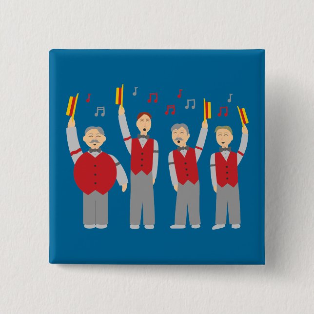 Klassisches Barbershop-Quartett Button (Vorderseite)