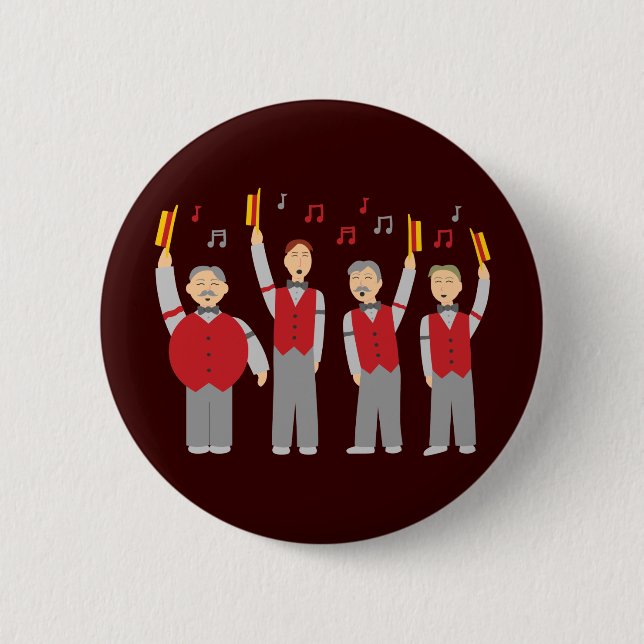 Klassisches Barbershop-Quartett Button (Vorderseite)
