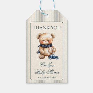 Klassisches Bärchen-Baby-Shower-Geschenkanhänger Geschenkanhänger