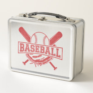 Klassisches Baseball-Emblem Metall Brotdose