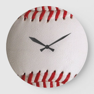 Klassisches Baseball- und Softball-Rotsticken Große Wanduhr