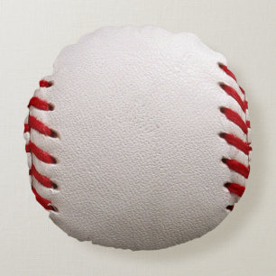 Klassisches Baseball- und Softball-Rotsticken Rundes Kissen