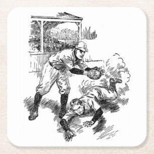 Klassisches Baseball-Untersetzer-Set Rechteckiger Pappuntersetzer