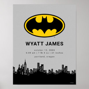 Klassisches Batman-Symbol   Neue Baby-Geburtsstati Poster