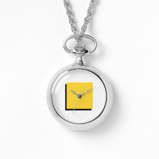 Klassisches Bauhaus Art Yellow Square Armbanduhr