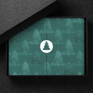 Klassisches Baummuster   Bold Kelly Green Christma Seidenpapier