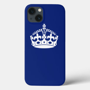 Klassisches Behieltest-Kronensymbol auf Navy Blue iPhone 13 Hülle