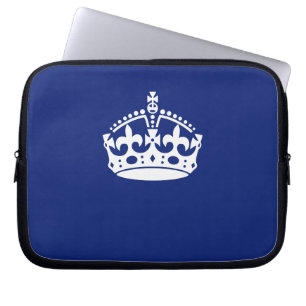 Klassisches Behieltest-Kronensymbol auf Navy Blue Laptopschutzhülle