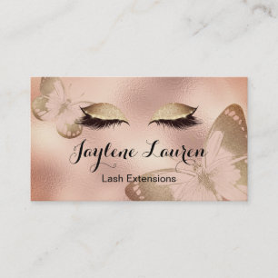 Klassisches Beige Braunes Glitter-Wimpern-Schmette Visitenkarte