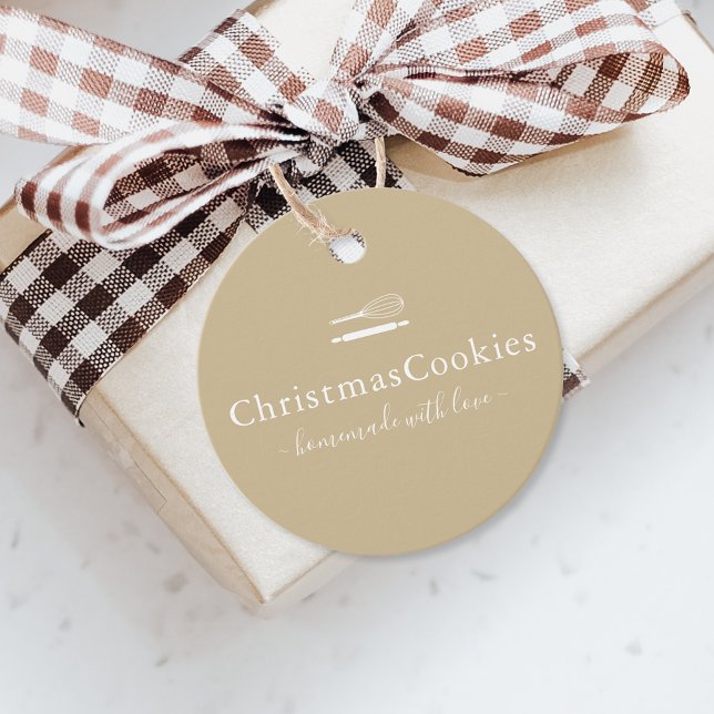 Klassisches Beige Holiday Handmade Backgeschenk Geschenkanhänger (Von Creator hochgeladen)