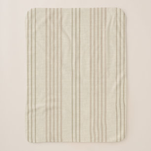 Klassisches Beige Neutrales Ticking-Streifenmuster Sherpadecke