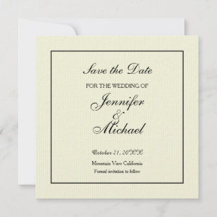 Klassisches Beige zum Merken des Datums Save The Date