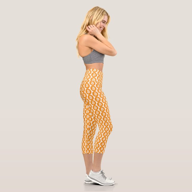 Klassisches Bitcoin-Logo Capri Leggings (Rechts)