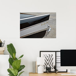 Klassisches Black Bel Air Car Hinterteil Fender Po Poster