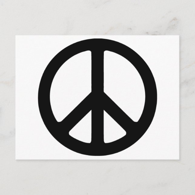 Klassisches Black Groovy Peace Symbol Postkarte (Vorderseite)