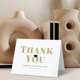 Klassisches Black Mortarboard Graduation Cap Foto Dankeskarte