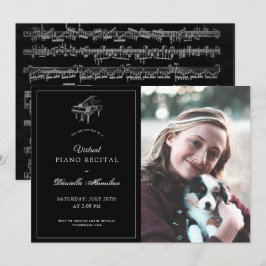 Klassisches Black Piano Virtual Erwägungsgrund Fot Einladung