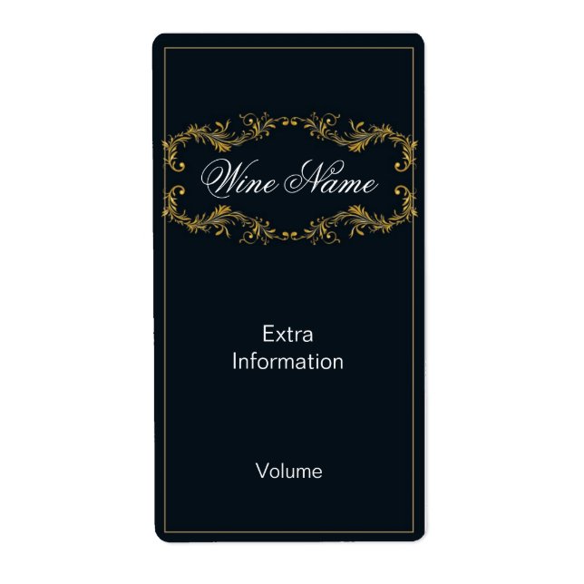 Klassisches Black Wine Label (Vorne)
