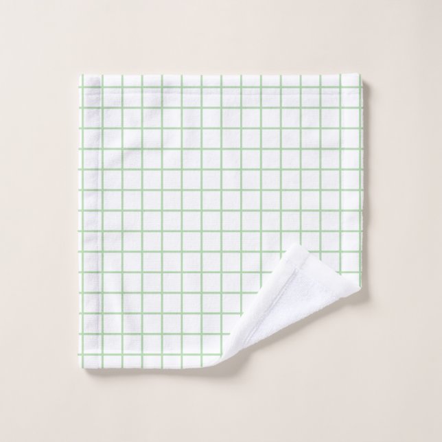 Klassisches, blassgrünes Karo-Muster Waschlappen (Waschlappen)