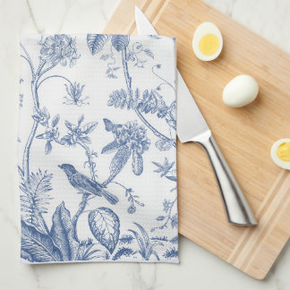 Klassisches Blau und Weiß Chinoiserie Geschirrtuch