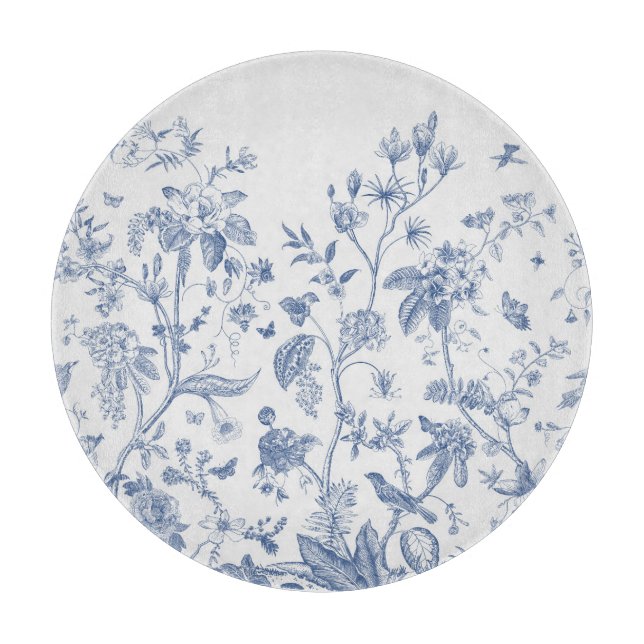 Klassisches Blau und Weiß Chinoiserie Schneidebrett (Vorderseite)