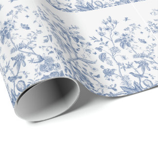 Klassisches Blau-Weiß-Chinoiserie Geschenkpapier