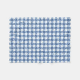 Klassisches Blau-Weiß-Gingham-Karo Fleecedecke