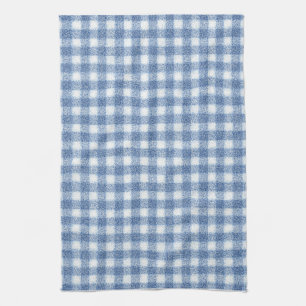Klassisches Blau-Weiß-Gingham-Karo Geschirrtuch