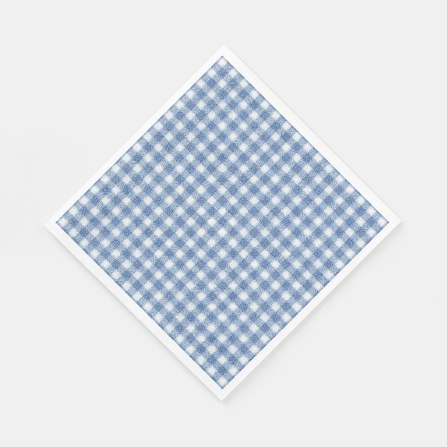 Klassisches Blau-Weiß-Gingham-Karo Serviette (Ecke)
