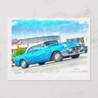 Klassisches blaues Auto Buick Postkarte