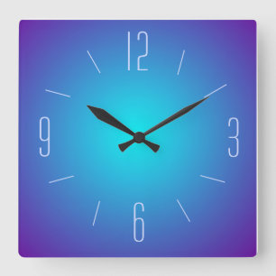 Klassisches blaues beleuchtetes Design > Wanduhr