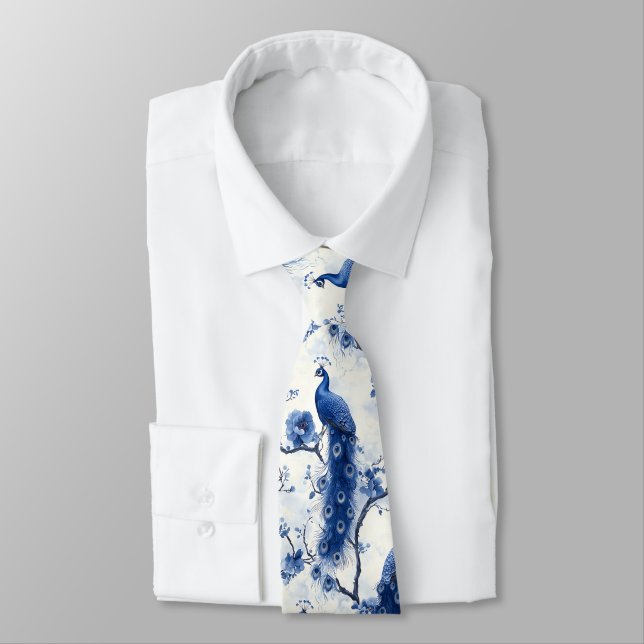 Klassisches Blaues Französisches Chinoiserie Krawatte (Gebunden)