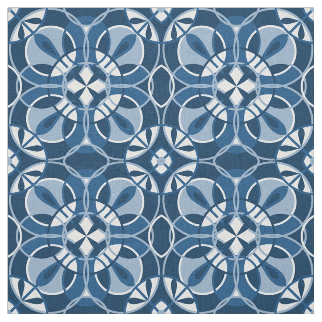 Klassisches Blaues geometrisches Muster Stoff (Muster)