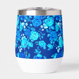 Klassisches Blaues Rosenblumenmuster-87600