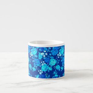 Klassisches Blaues Rosenblumenmuster-87600 Espressotasse