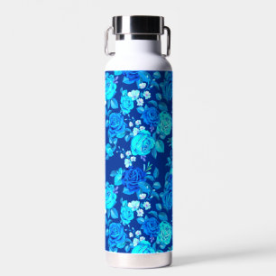 Klassisches Blaues Rosenblumenmuster-87600 Trinkflasche