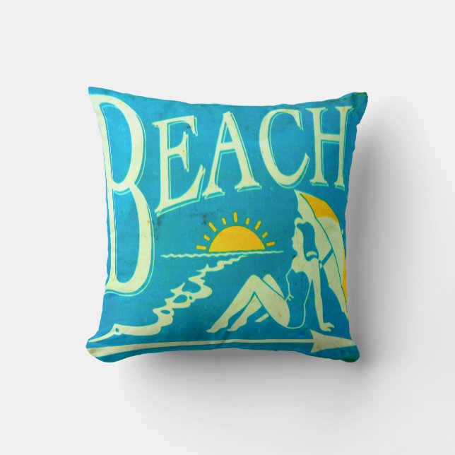 klassisches blaues Strandkissen Kissen (Vorderseite)