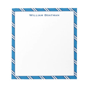 Klassisches Blue Diagonal Krawatte Stripe Muster N Notizblock