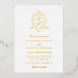 Klassisches Blumengebäck Elegantes Hochzeitserlebn Folieneinladung
