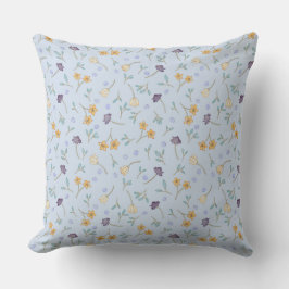 Klassisches Blumenmuster Gelbes Lila Muster Kissen