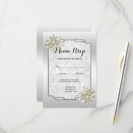 Klassisches Blumenspiel, Gerahmte Hochzeitmenü-UAW RSVP Karte
