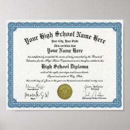 Klassisches Border High School Diploma Poster
