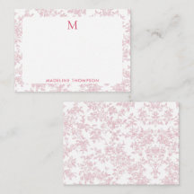 Klassisches botanisches Toile-Monogramm Rötlich Ro