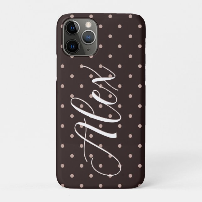 Klassisches braunes Boho-Punktmuster-Grafik Case-Mate iPhone Hülle (Rückseite)