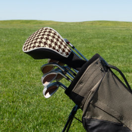 Klassisches braunes Elfenbeinpepita-Hahnentrittmus Golf Headcover
