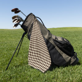 Klassisches braunes Elfenbeinpepita-Hahnentrittmus Golfhandtuch