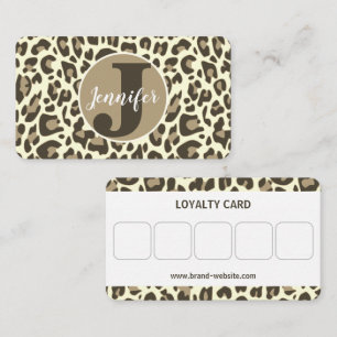 Klassisches braunes Leopard Print Rockabilly-Muste Visitenkarte