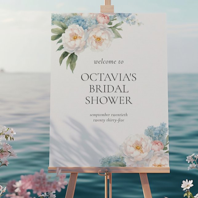 Klassisches Brautparty mit blauen und rosa Blume Poster (Von Creator hochgeladen)